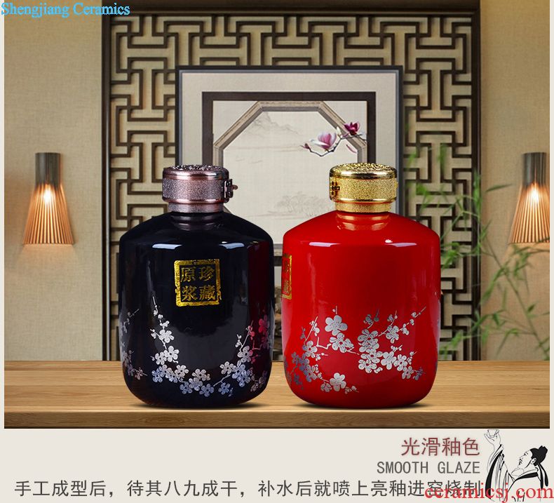 Jingdezhen ceramic bottle jars 1 catty 2 jins of 3 kg 5 jins of 10 jins gift boxes empty bottle of liquor bottles of wine bottles