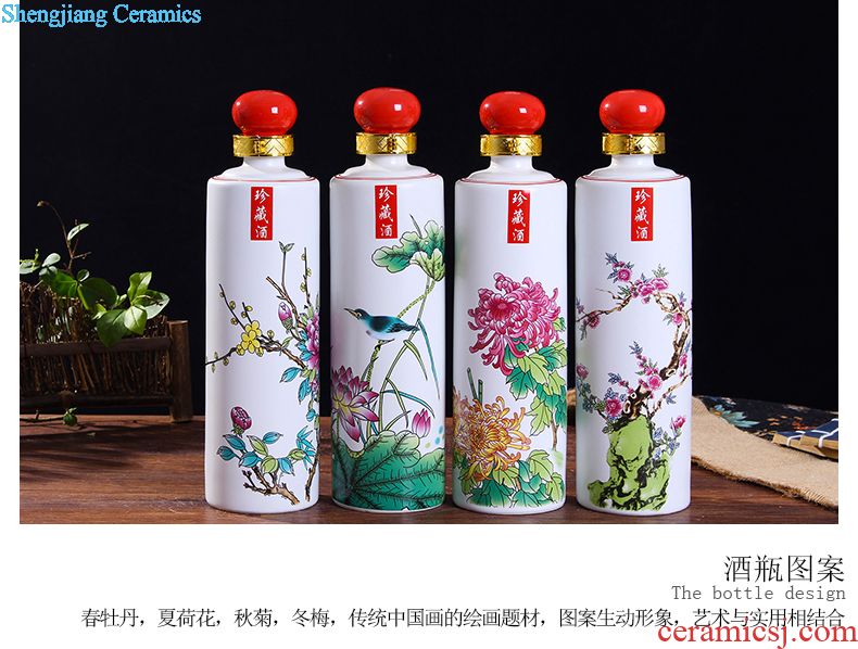 Ceramic bottle 5 jins of 10 jins hip sealed jars bubble medicine bottle is empty wine bottles of jingdezhen hand-painted bottles