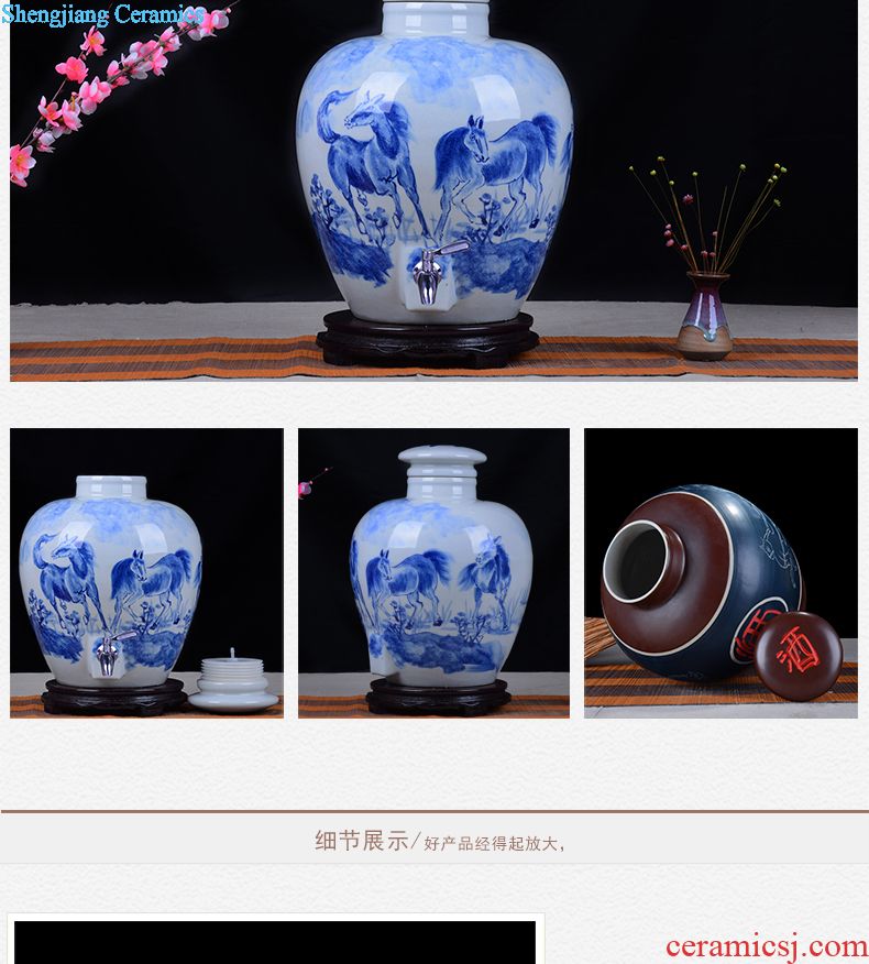 Hollow out bottle 1 catty jingdezhen ceramic bottle double collection liquor bottle empty wine bottle wine gift box