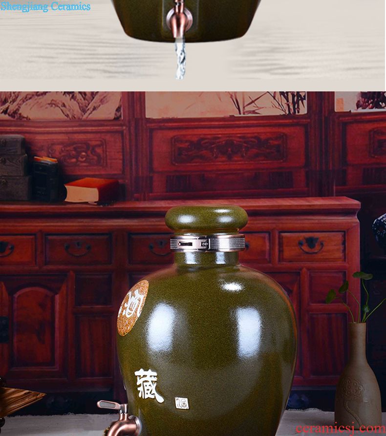 Jingdezhen ceramic jars 10 jins 20 jins 30 jins bubble jars bottle jars with leading wine jar it hip flask