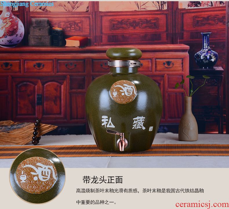 Jingdezhen ceramic jars 10 jins 20 jins 30 jins bubble jars bottle jars with leading wine jar it hip flask