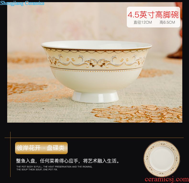 The dishes suit household ceramic bowl chopsticks combination contracted northern dishes suit bone porcelain tableware suit Chinese gifts