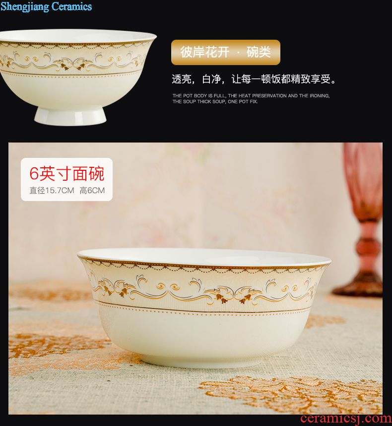 The dishes suit household ceramic bowl chopsticks combination contracted northern dishes suit bone porcelain tableware suit Chinese gifts