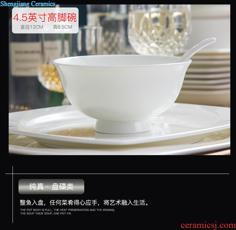 The dishes suit household of Chinese style rural wind tableware suit dishes household gifts jingdezhen cutlery set in the glaze