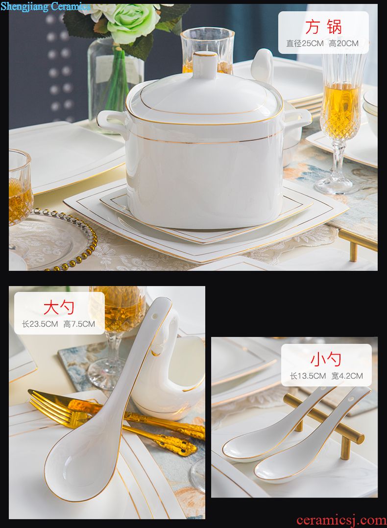 Creative dishes jingdezhen household bowl of compact bone porcelain tableware suit Jane the bone porcelain bowl chopsticks tableware suit