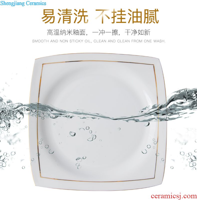 Creative dishes jingdezhen household bowl of compact bone porcelain tableware suit Jane the bone porcelain bowl chopsticks tableware suit