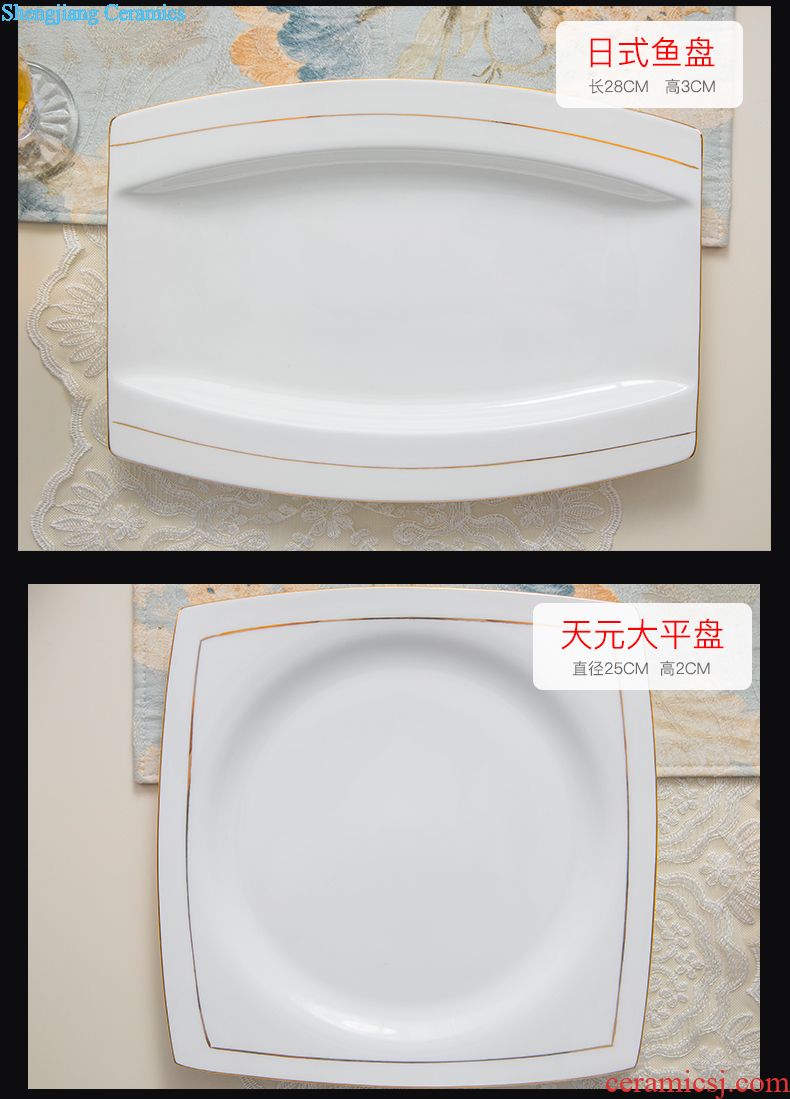 Creative dishes jingdezhen household bowl of compact bone porcelain tableware suit Jane the bone porcelain bowl chopsticks tableware suit