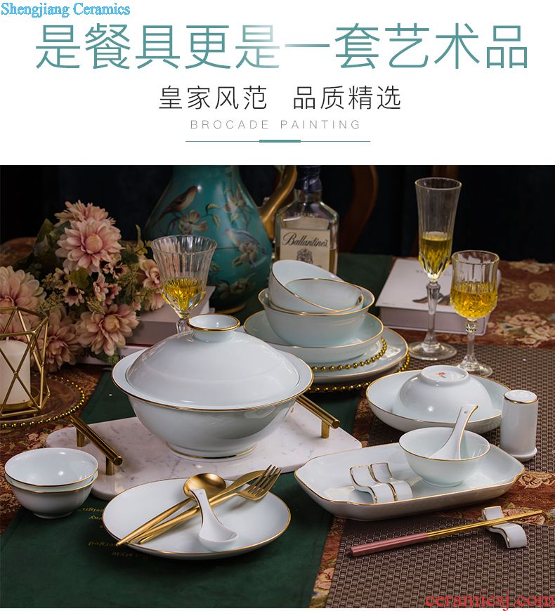 The dishes suit household of Chinese style classical wind tableware dishes eat bowl household combination of blue and white porcelain in jingdezhen glaze