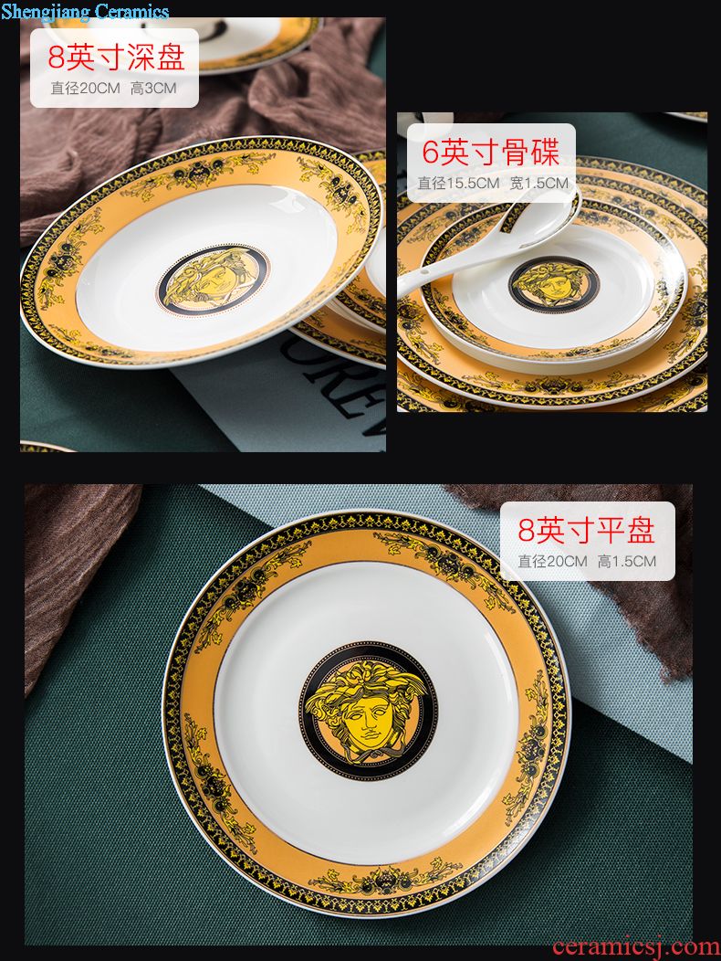 Phnom penh bone porcelain of jingdezhen ceramics tableware fish plate of high anti hot dishes suit household of Chinese style wedding gifts