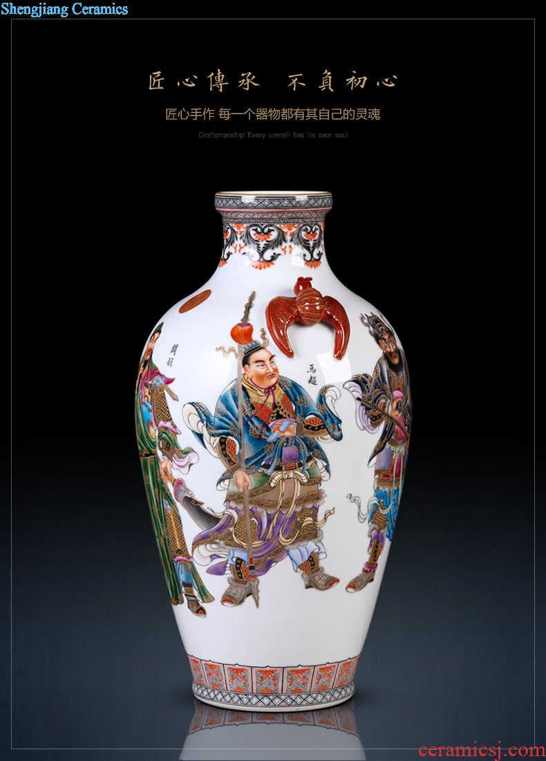 Jingdezhen ceramic vase imitation qing qianlong enamel color peacock flower implement Chinese style household adornment play furnishing articles