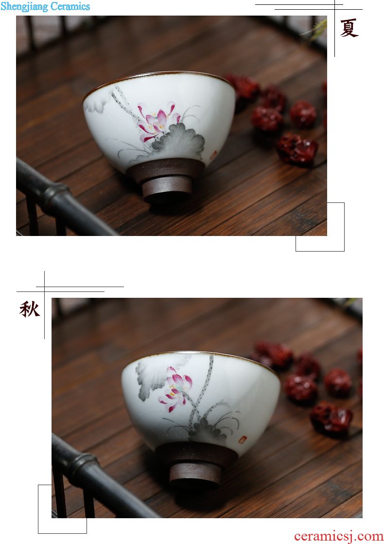 Three frequently hall tea cup sample tea cup jingdezhen ceramic celadon paint master kung fu tea cups