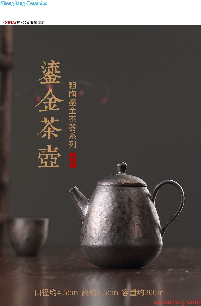 Drink to celadon bamboo tea tray trumpet contracted household ceramic tea set round water kung fu tea set solid wood pile
