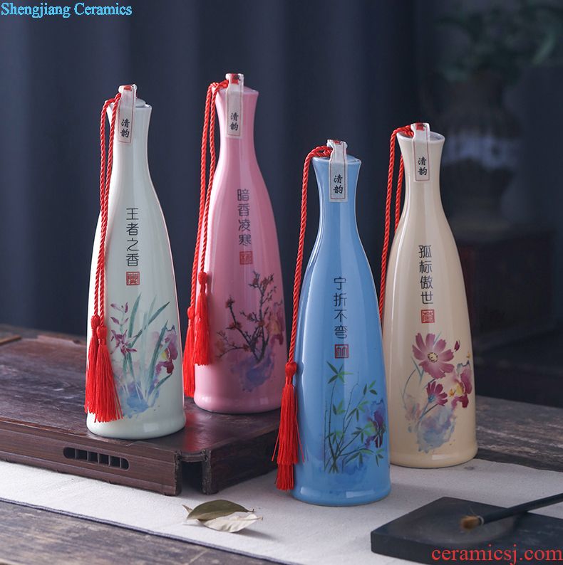 Small bottle ceramic jar 1 catty three catties 5 jins of jin creative gourd hip flask with ancient antique bottles