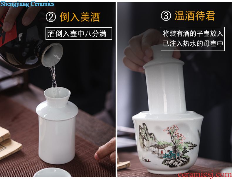 Jingdezhen ceramic bottle a kilo with creative empty bottle antique white wine bottle empty jar flask household seal