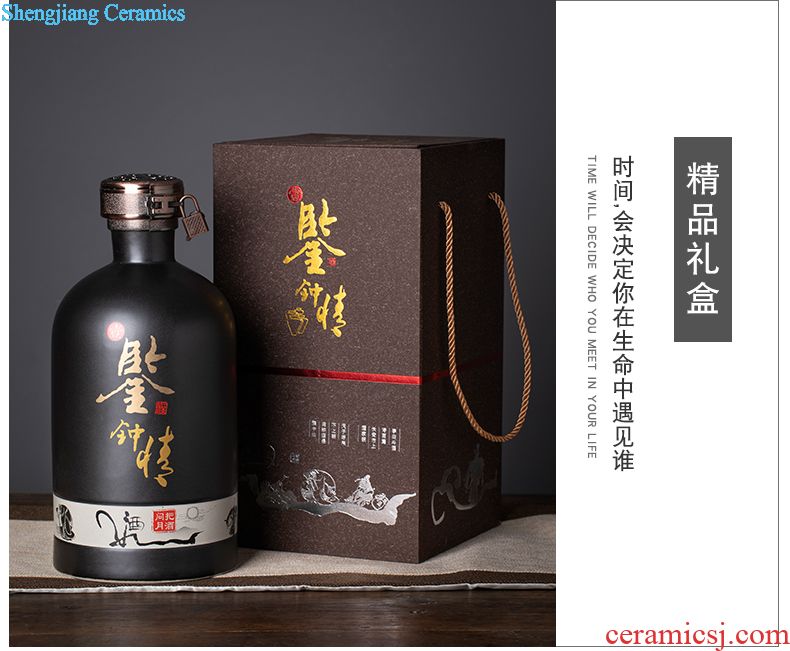 Jingdezhen ceramic bottle 1 catty 2 jins 5 jins of 10 jins of archaize jar sealed empty wine bottles of flask earthenware