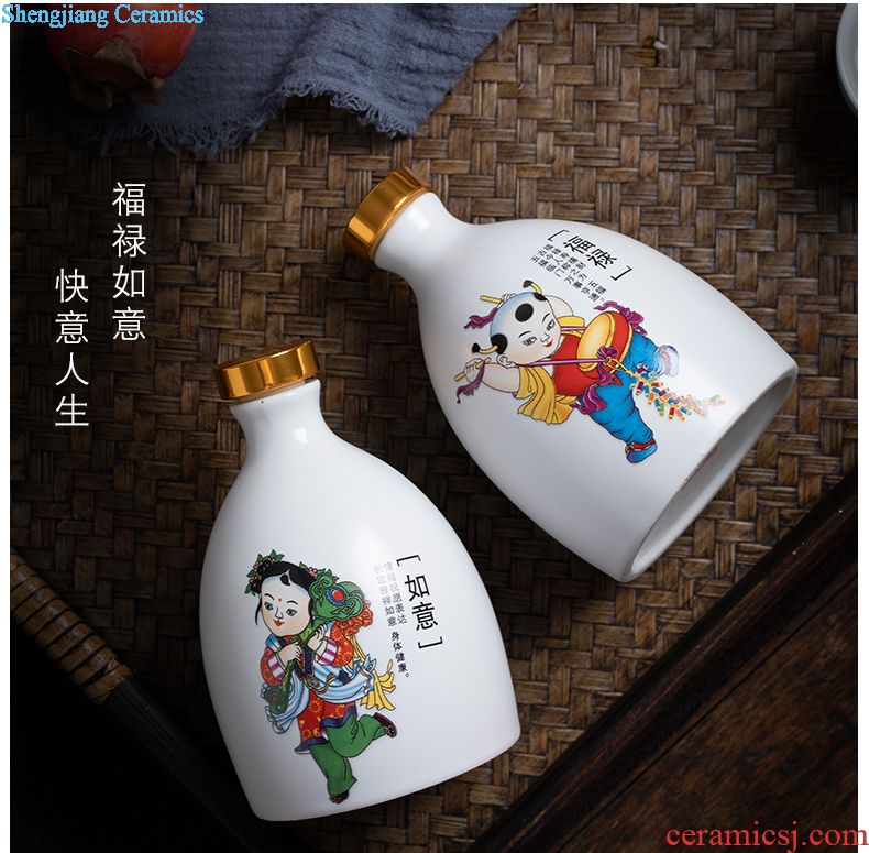 Jingdezhen ceramic jars jugs 10 jins 20 jins 50 kg of household hip archaize liquor bottle sealed jar