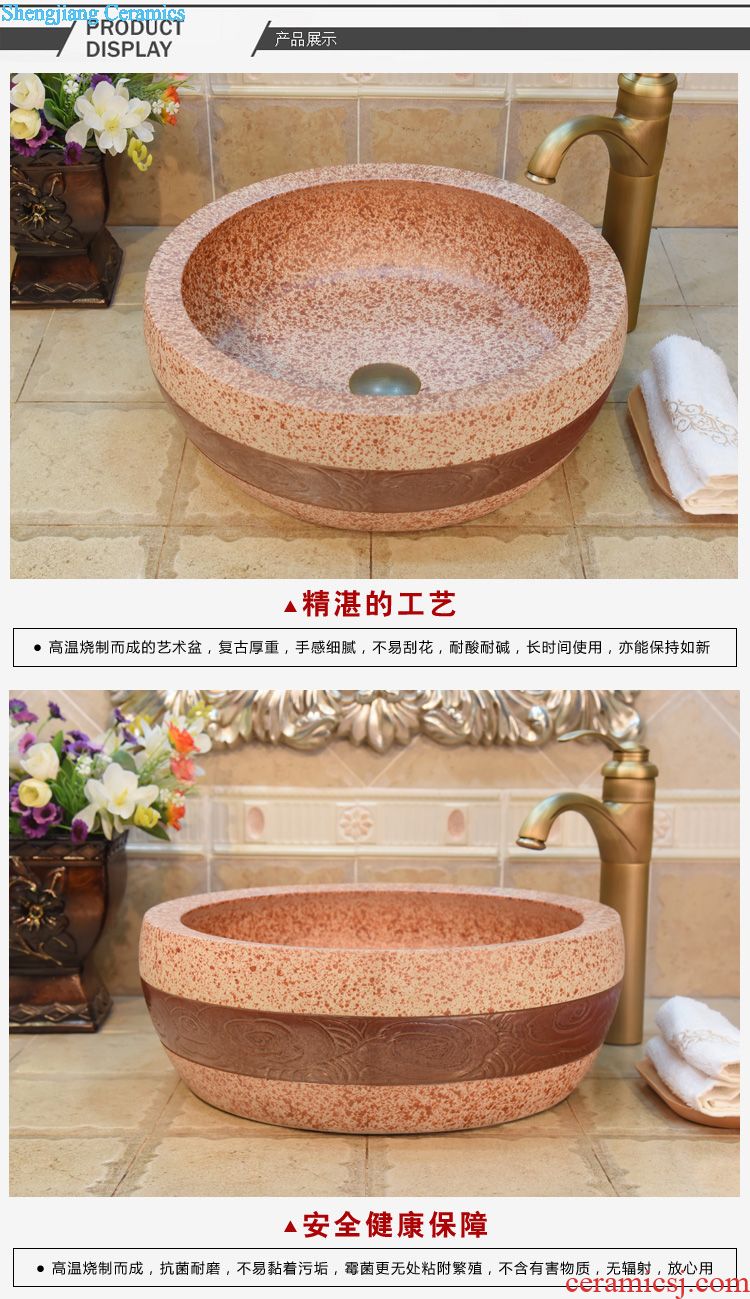 Jingdezhen JingYuXuan art basin accessories vertical seated all hot and cold water copper antique bamboo leader