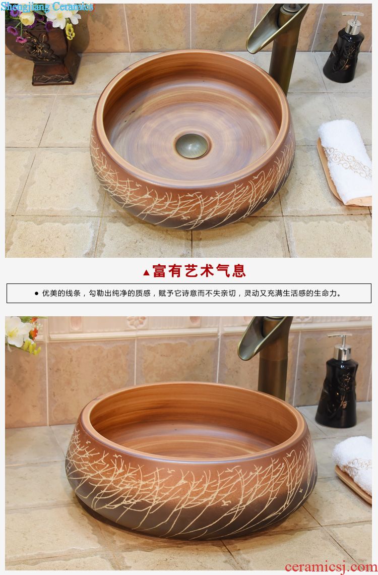 JingYuXuan jingdezhen ceramic lavatory basin basin art on the sink plating gold lotus flower sea