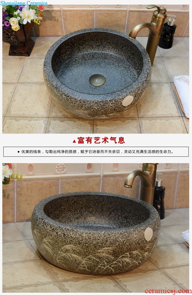 JingYuXuan jingdezhen ceramic art basin stage basin sinks the sink basin small oval chrysanthemum