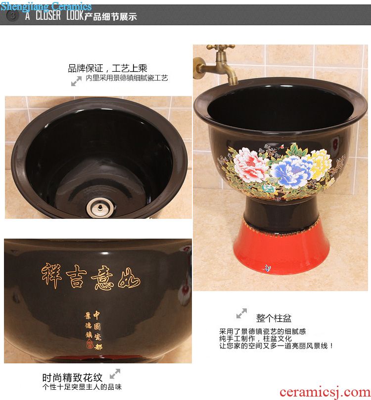 JingYuXuan ceramics jingdezhen blue and white put lotus flower art basin of the basin that wash a face basin sink basin on stage