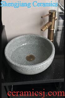 JingYuXuan ceramic lavatory basin of restoring ancient ways is the stage basin sink basin double elliptical overflowing grey black art