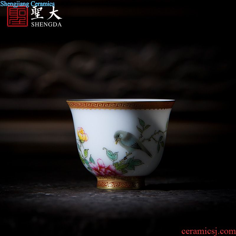 Santa teacups hand-painted ceramic kungfu pastel zodiac cup six sets of master sample tea cup of jingdezhen tea service