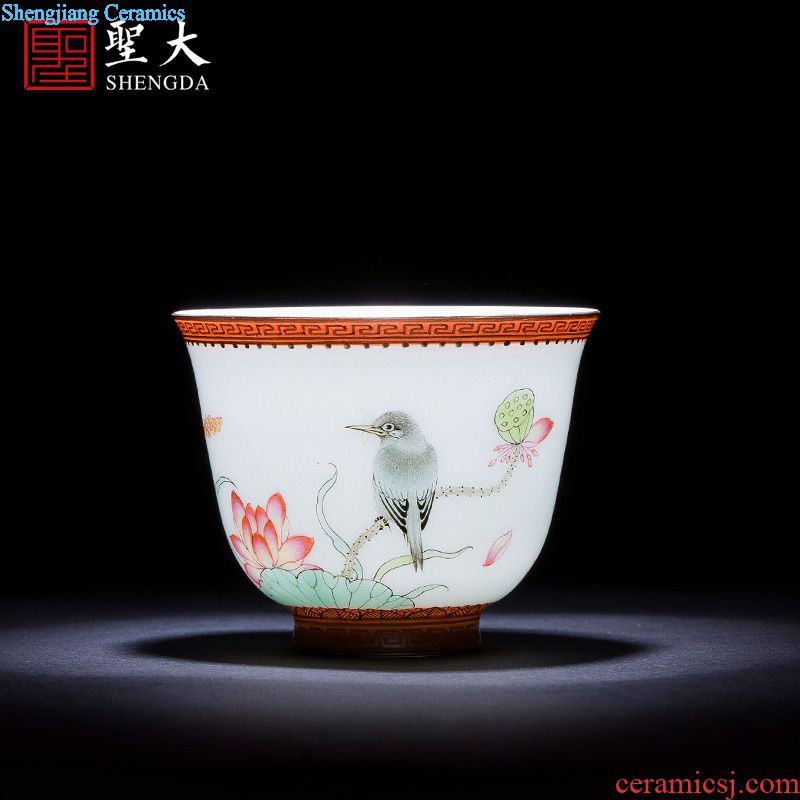 Santa teacups hand-painted ceramic kungfu pastel zodiac cup six sets of master sample tea cup of jingdezhen tea service