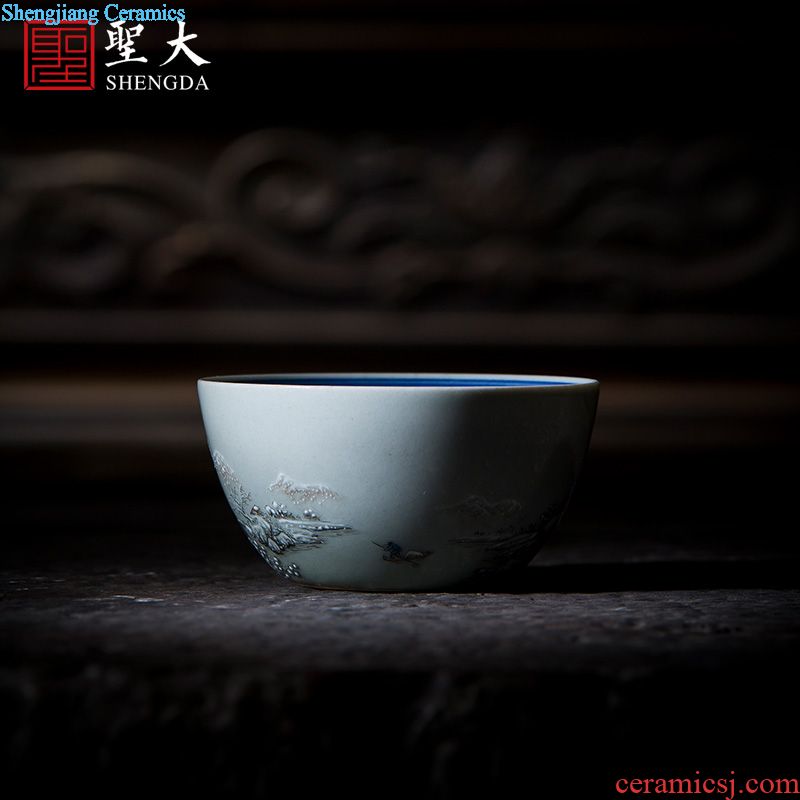 Holy big ceramic kung fu masters cup hand-painted porcelain cups wheatgrass five-color sample tea cup all hand of jingdezhen tea service