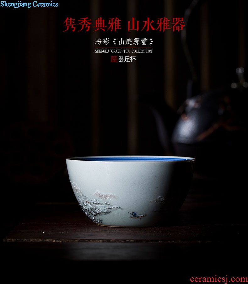 Holy big ceramic kung fu masters cup hand-painted porcelain cups wheatgrass five-color sample tea cup all hand of jingdezhen tea service