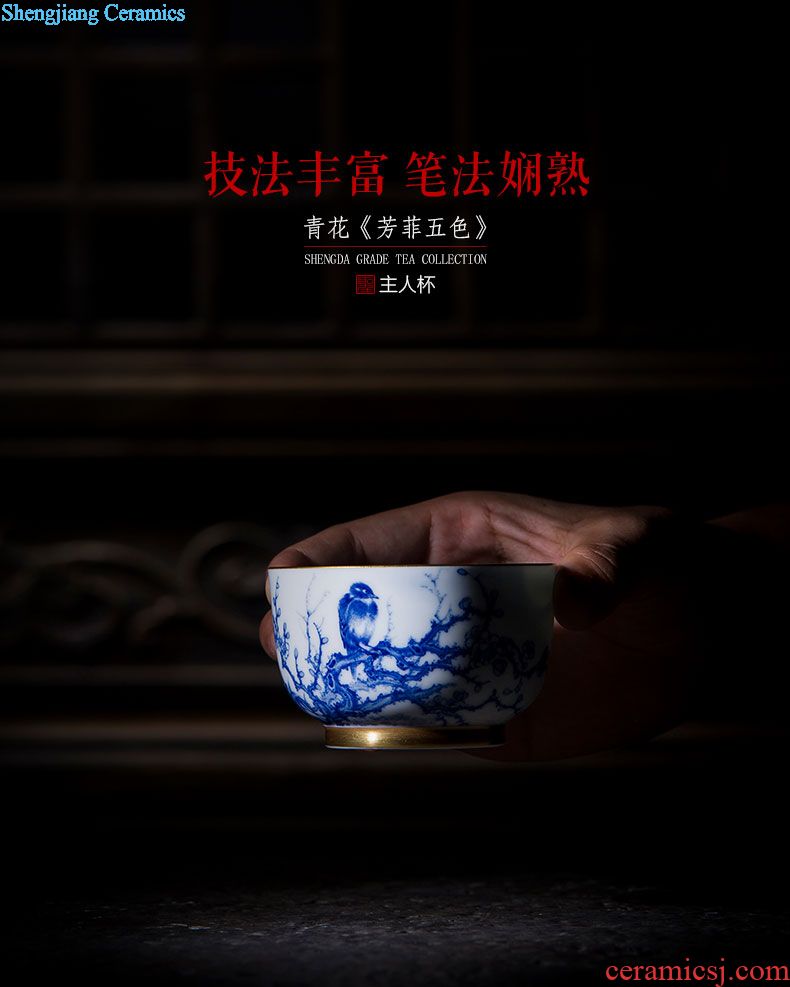 Holy big office cup hand-painted ceramic - new color wind stream and exquisite office cup all hand jingdezhen porcelain tea set