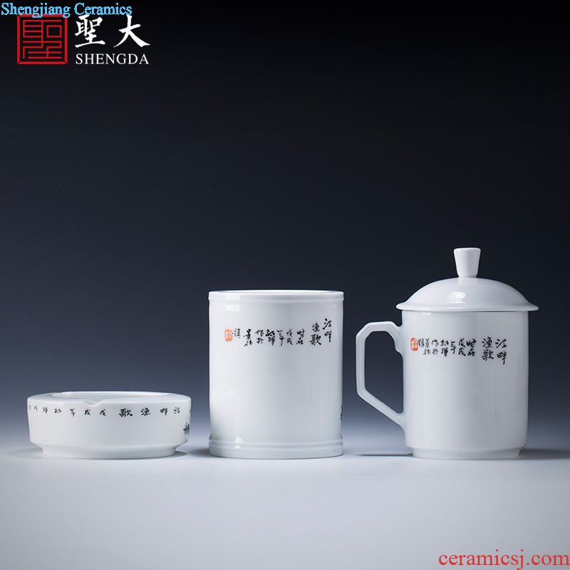 Holy big ceramic fair mug hand-painted new color landscape cool breeze flowing spring tea sea of jingdezhen tea service manual points