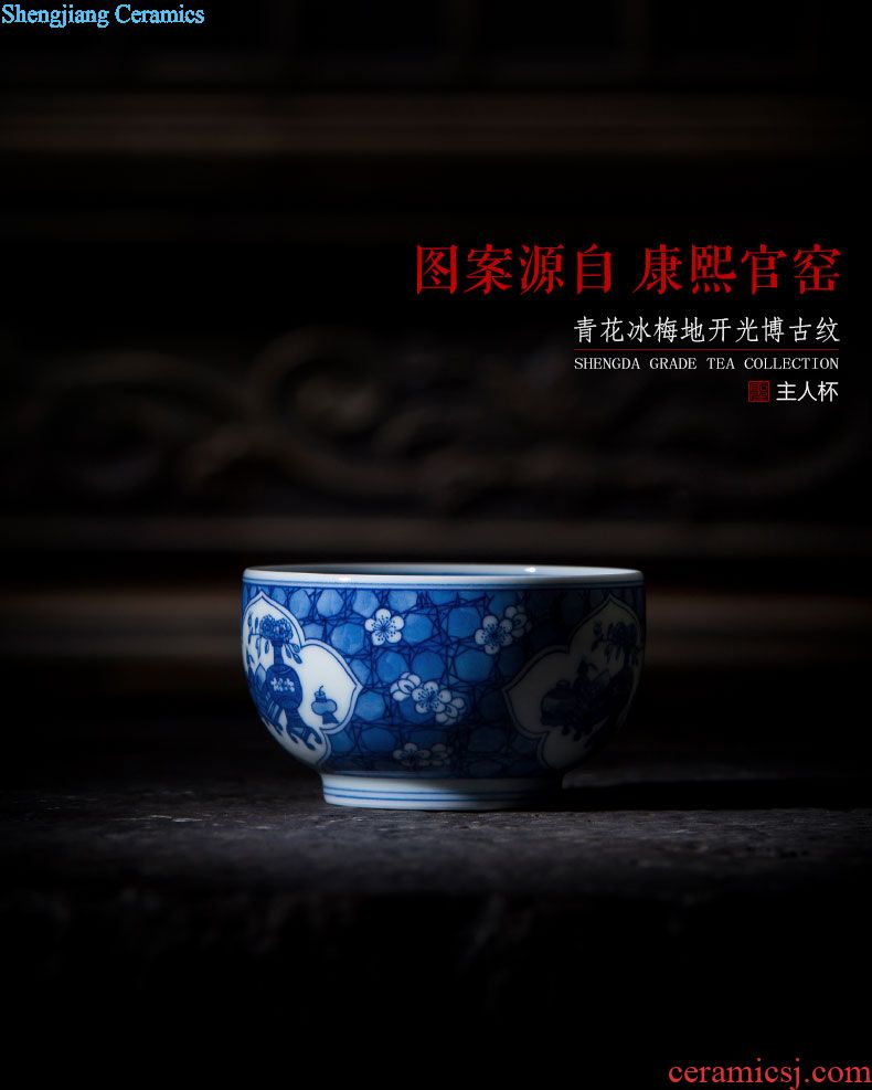 Santa teacups hand-painted ceramic kungfu pastel tabled view mountain water light sample tea cup single cup of jingdezhen tea service master