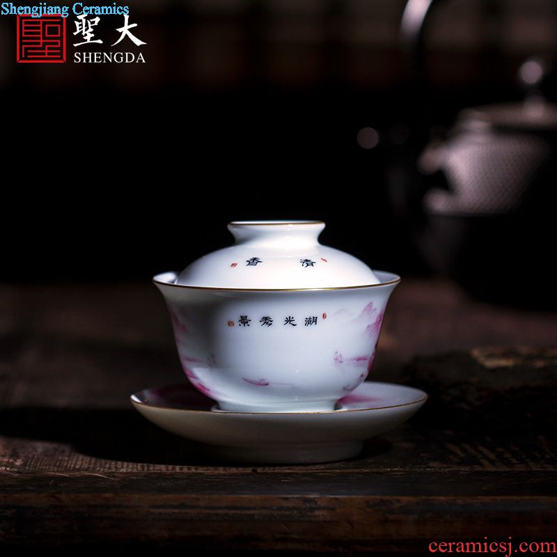 Santa teacups hand-painted ceramic kungfu pastel charactizing a cup sample tea cup pure manual of jingdezhen tea service master