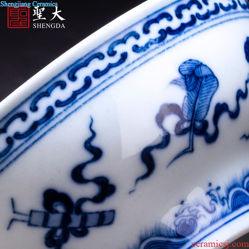 Holy big ceramic curios kung fu masters cup heavy hand-painted alum cups red paint wulong grain drum abdomen cup of jingdezhen