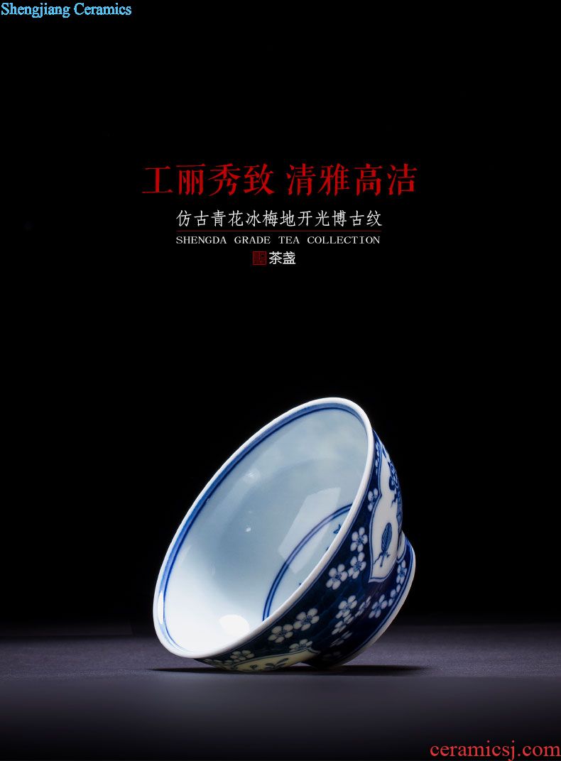 Santa teacups hand-painted ceramic kungfu pastel snow shine beautiful scenery cup sample tea cup pure manual of jingdezhen tea service master