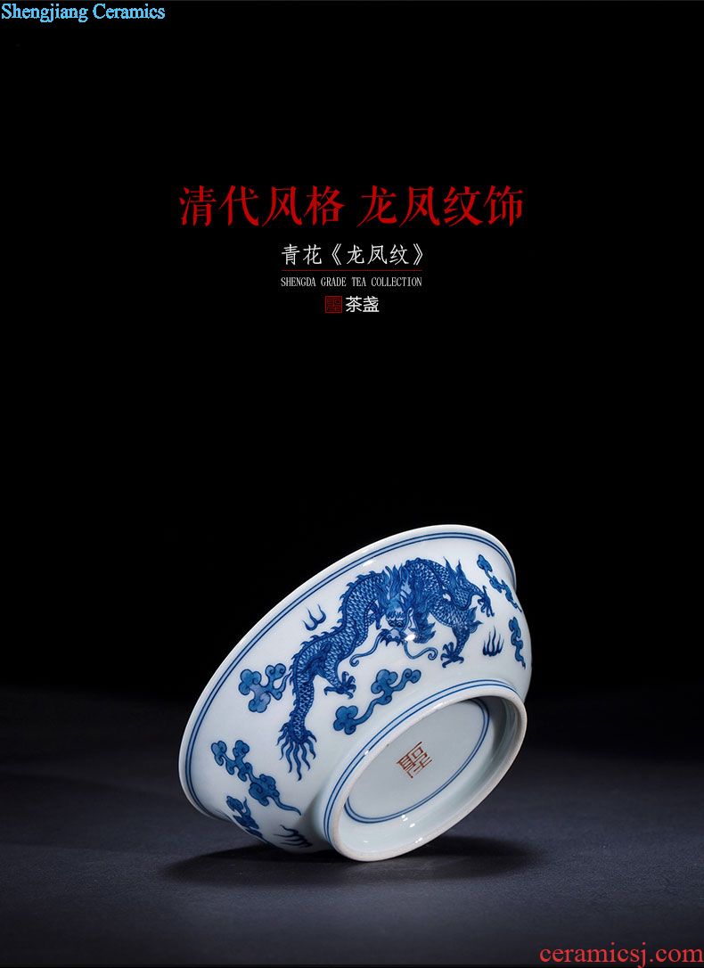 Holy big ceramic kung fu tea colored enamel work full ball grain teapot little teapot full manual of jingdezhen tea service