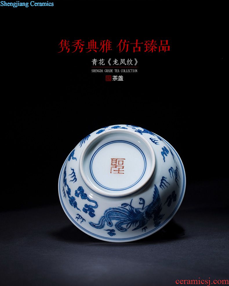 Holy big ceramic kung fu tea colored enamel work full ball grain teapot little teapot full manual of jingdezhen tea service