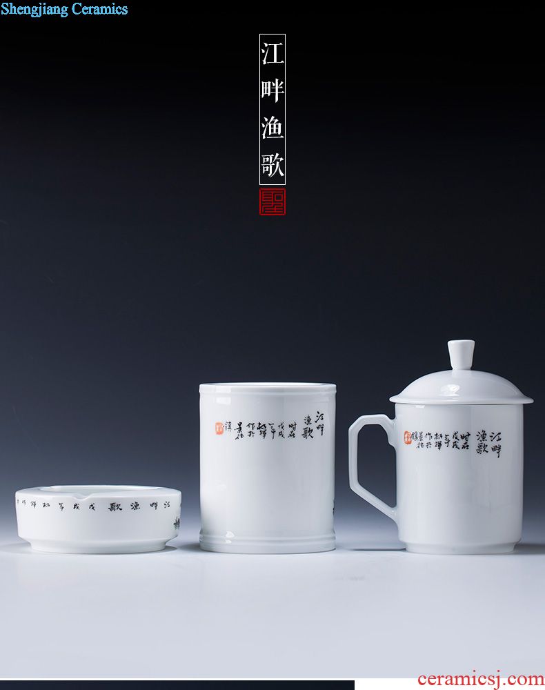 Holy big ceramic tea pot hand-painted agate red Akiyama figure tank receives all hand jingdezhen tea