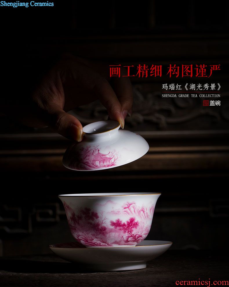 Santa teacups hand-painted ceramic kungfu pastel charactizing a cup sample tea cup pure manual of jingdezhen tea service master