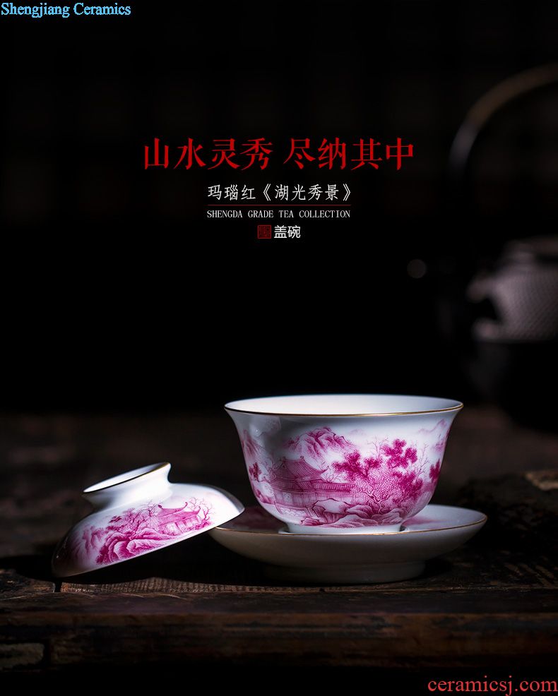 Santa teacups hand-painted ceramic kungfu pastel charactizing a cup sample tea cup pure manual of jingdezhen tea service master