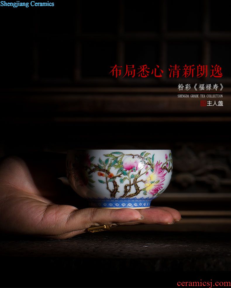 The big four supplies hand-painted ceramic colored enamel paint jin fu on the water jar in the sight of jingdezhen tea service parts