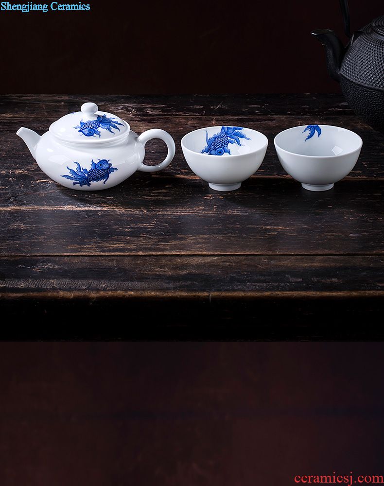 Holy big ceramic fruit tea plate of jingdezhen blue and white treasure all hand antique hand-painted facies pattern plate of tea ceremony with zero