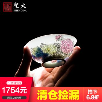 A clearance rule Ceramic kung fu tea masters cup black enamel paint live lines single cups of jingdezhen tea service