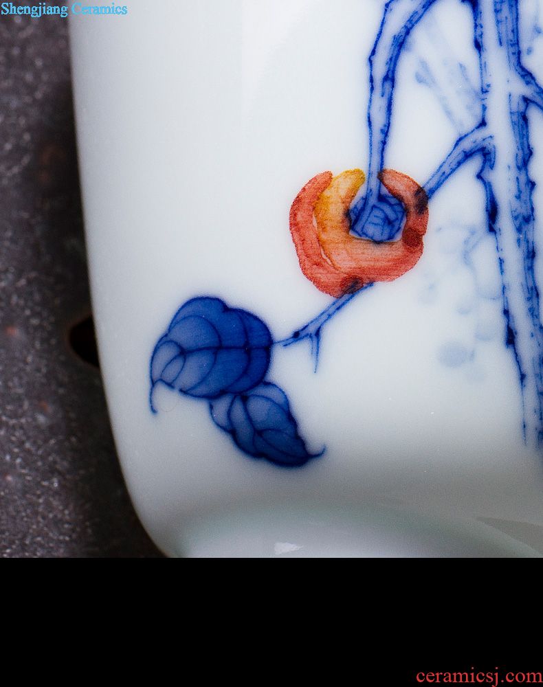 Holy big ceramic fair mug hand-painted do points of blue and white porcelain tea device and a cup of jingdezhen tea accessories tea by hand