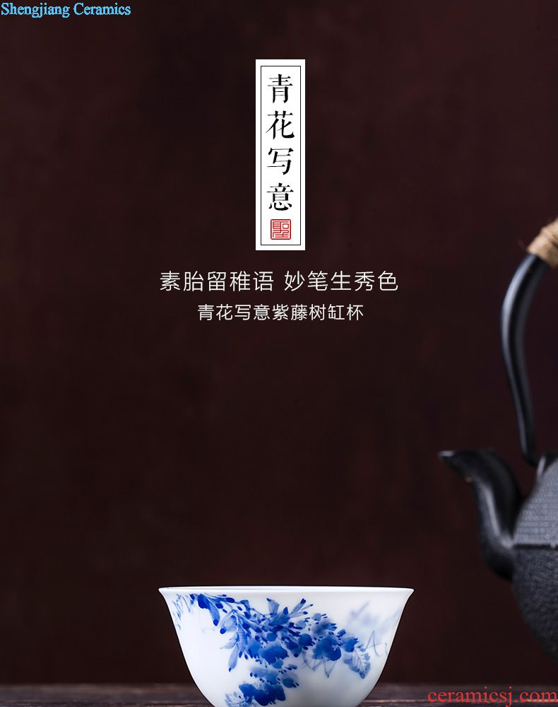 Holy big teapot hand-painted ceramic kung fu new color landscape beauty shoulder teapot single pot full manual of jingdezhen tea service