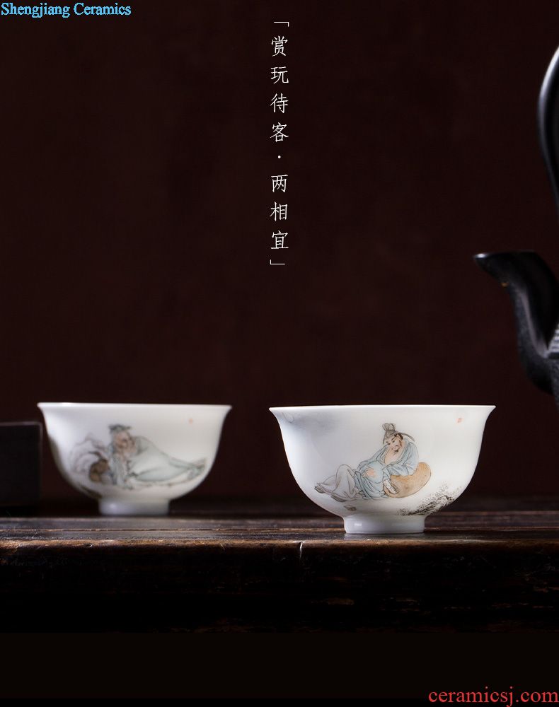 Holy big ceramic fine antique hand-painted da Ming chenghua bucket color fold branch flowers and a cup of jingdezhen kung fu tea cups
