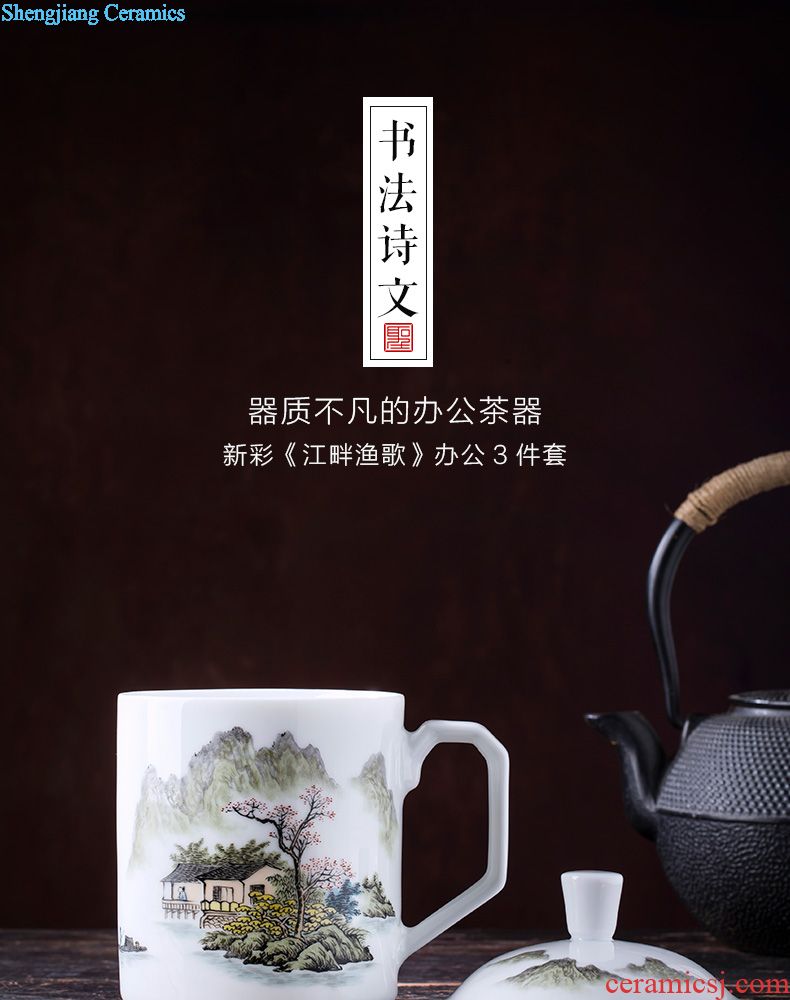 Holy big ceramic tea pot hand-painted agate red Akiyama figure tank receives all hand jingdezhen tea