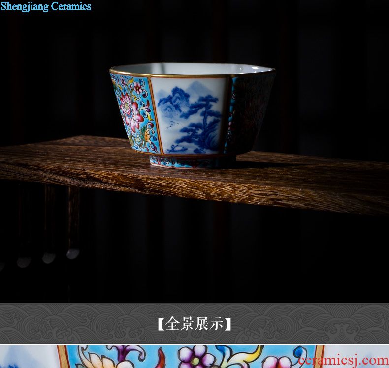 St teacups hand-painted porcelain ceramic kung fu Step imitation king painting of flowers and cups Sample tea cup pure manual of jingdezhen tea service