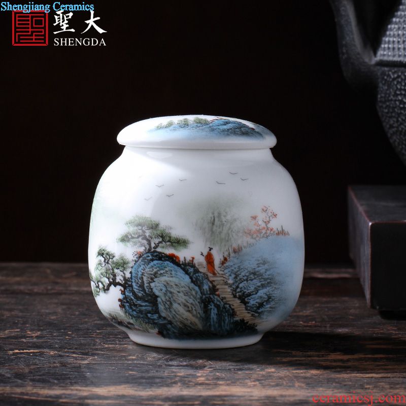 Holy big ceramic fair mug hand-painted new color landscape cool breeze flowing spring tea sea of jingdezhen tea service manual points