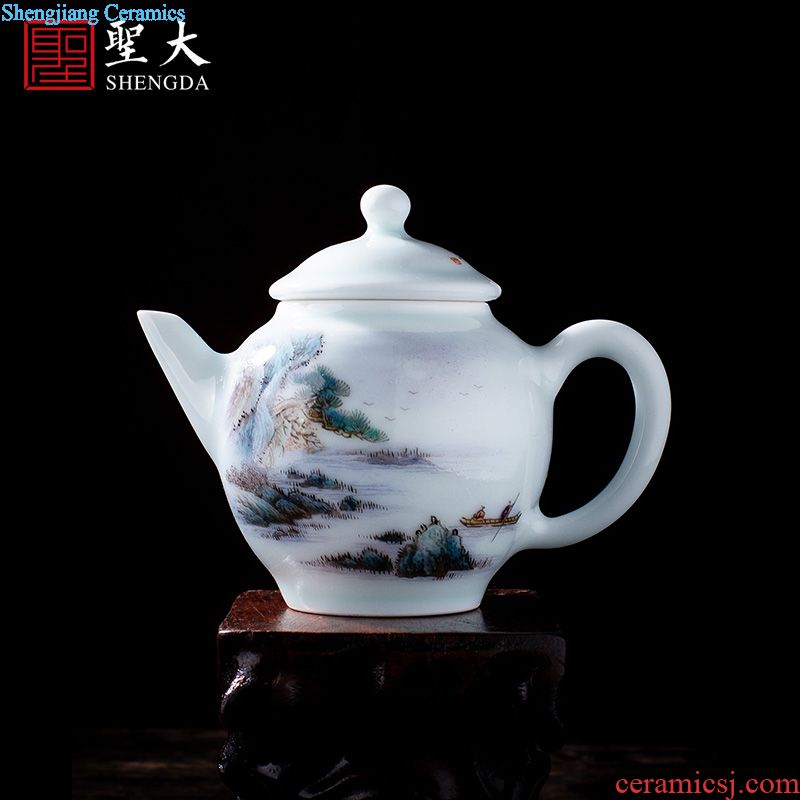 Holy big ceramic fair mug hand-painted imitation Ming blue and white Sanskrit mitral tea sea hand points of jingdezhen tea service
